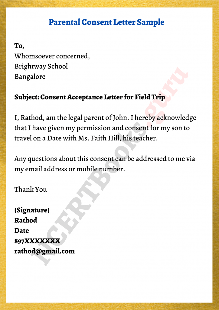 Consent Letter Format Samples Guidelines To Write A Printable Consent