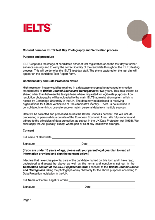 British Council Ielts Parents Consent Form