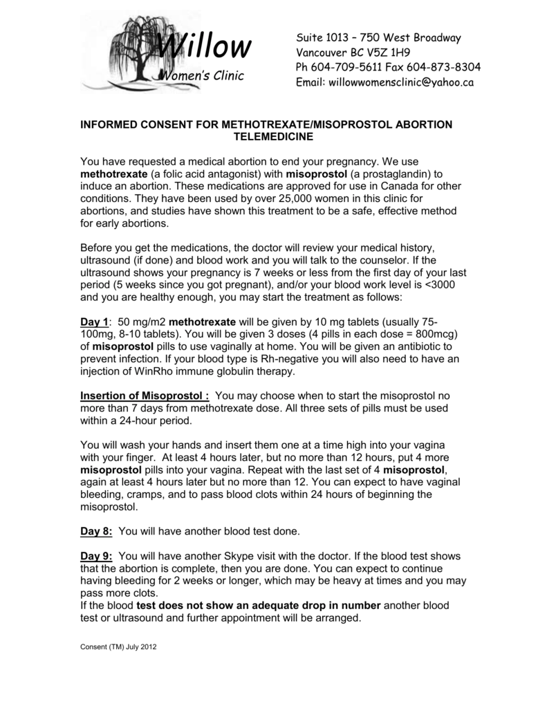 Methotrexate Consent Form