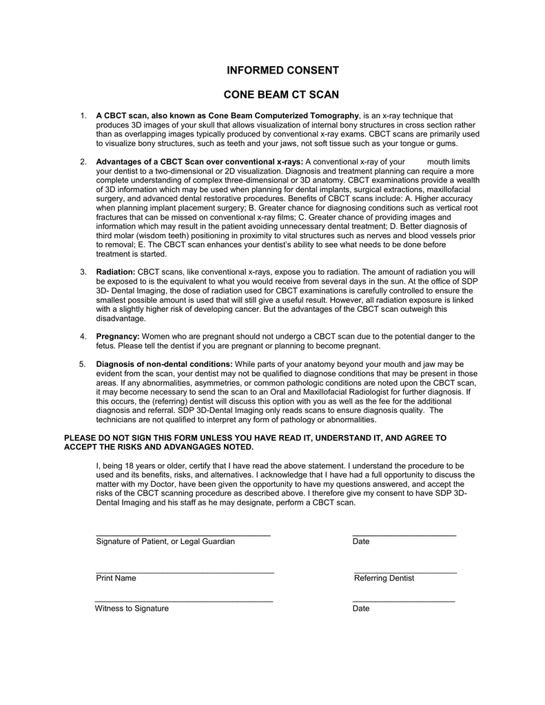 Cbct Consent Form