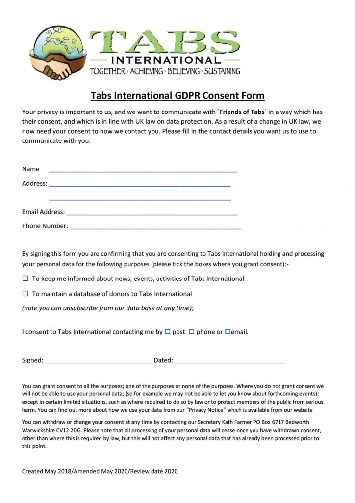 Gdpr Consent Form For Employees