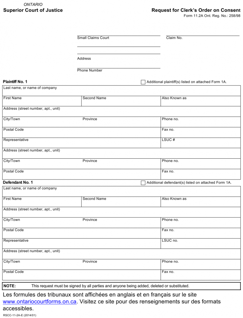 Form 11 Application For Consent Orders