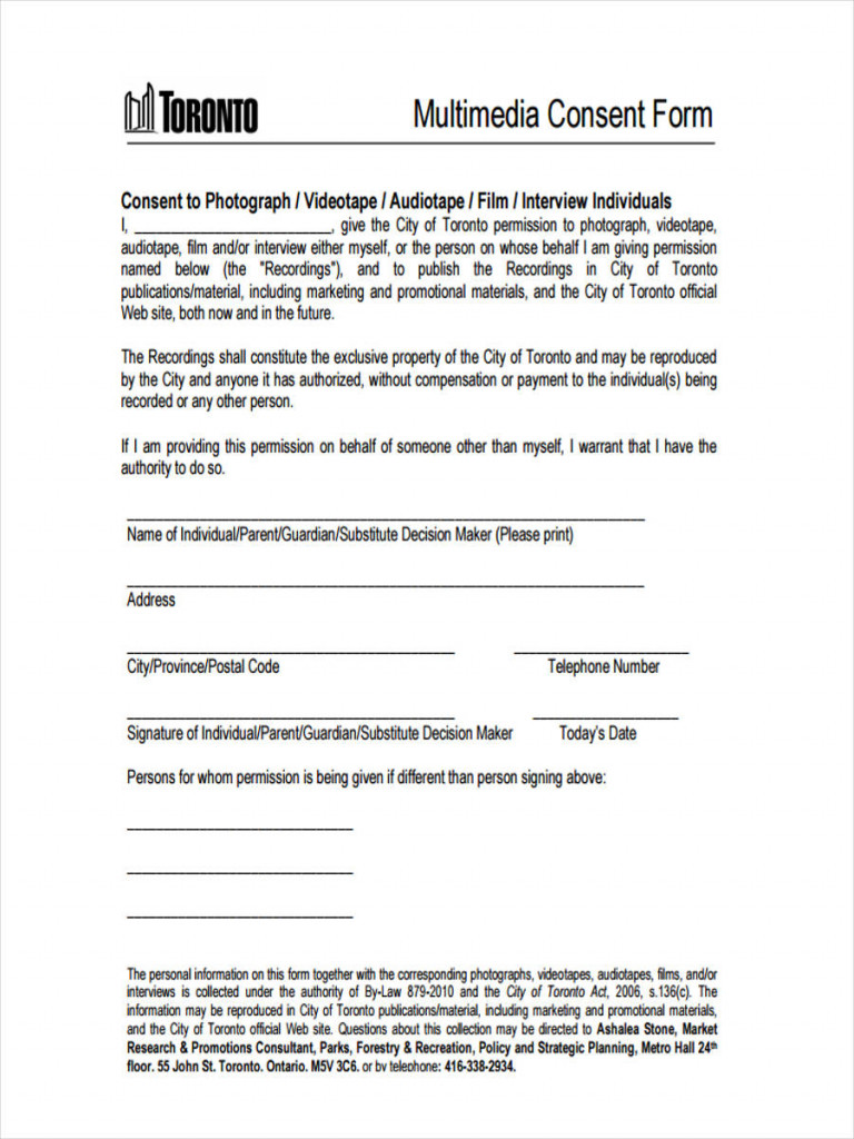 Media Consent Form Template