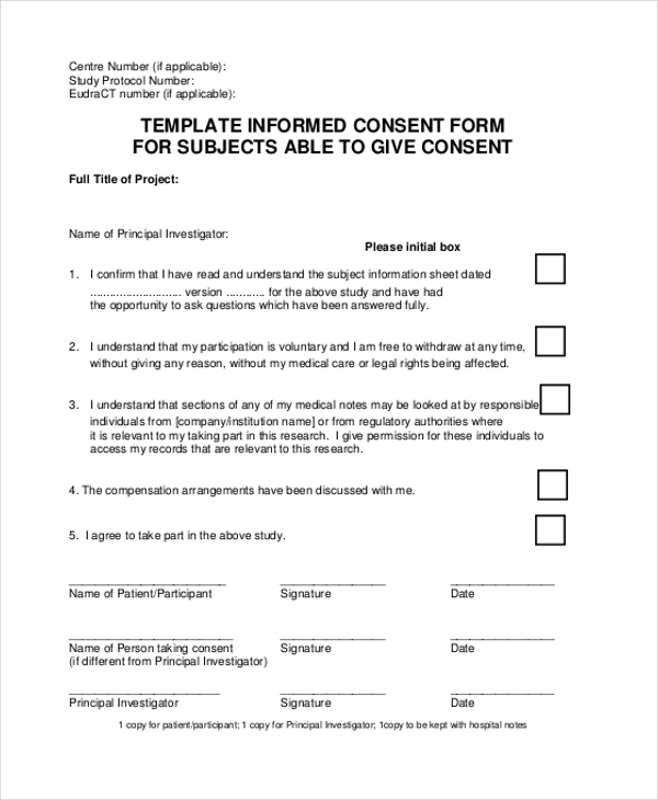 Purpose Of Informed Consent Form