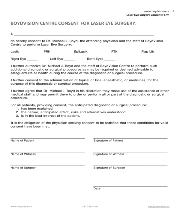 Ophthalmology Consent Forms Pdf