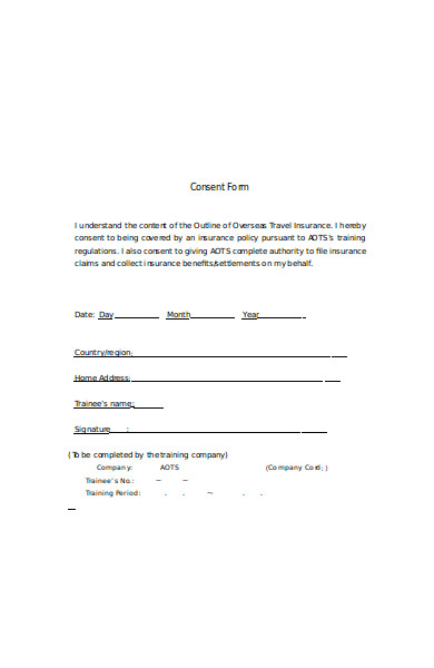 Insurance Consent Form