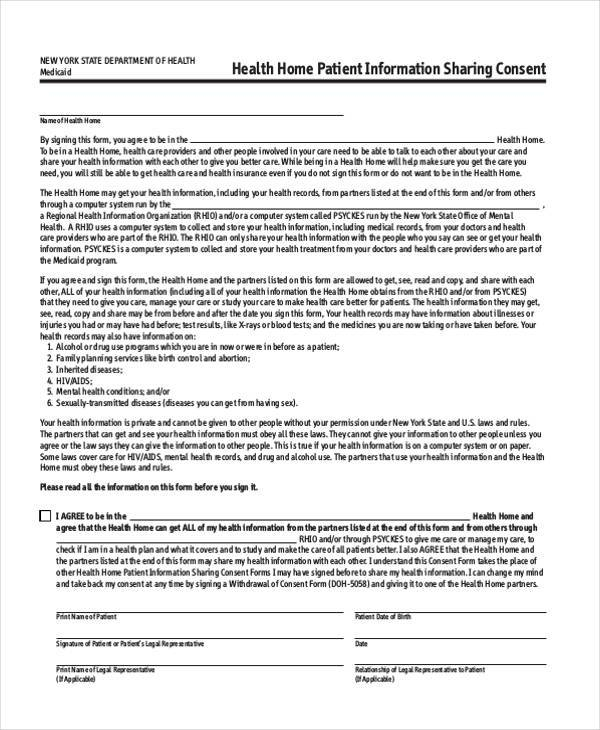Informed Consent Form For Home Health Care
