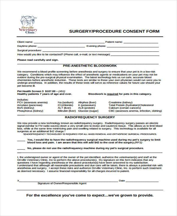 What Is The Purpose Of A Procedure Consent Form