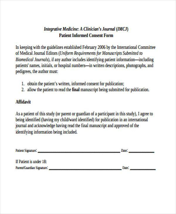 Free 40 Sample Consent Forms In Pdf Printable Consent Form 0279