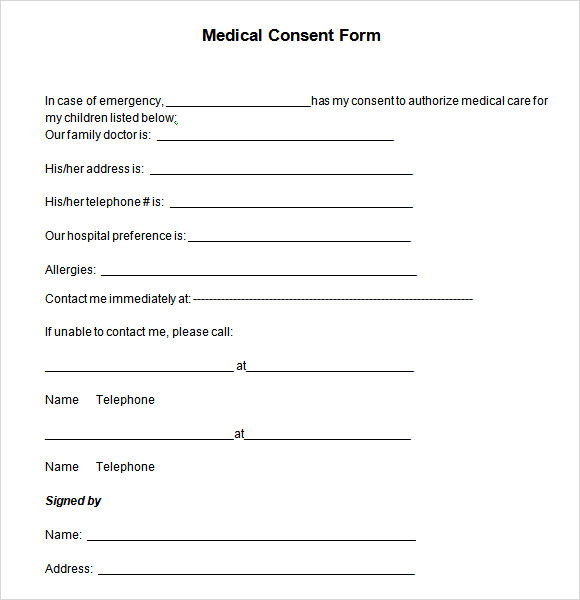 Free Medical Consent Form