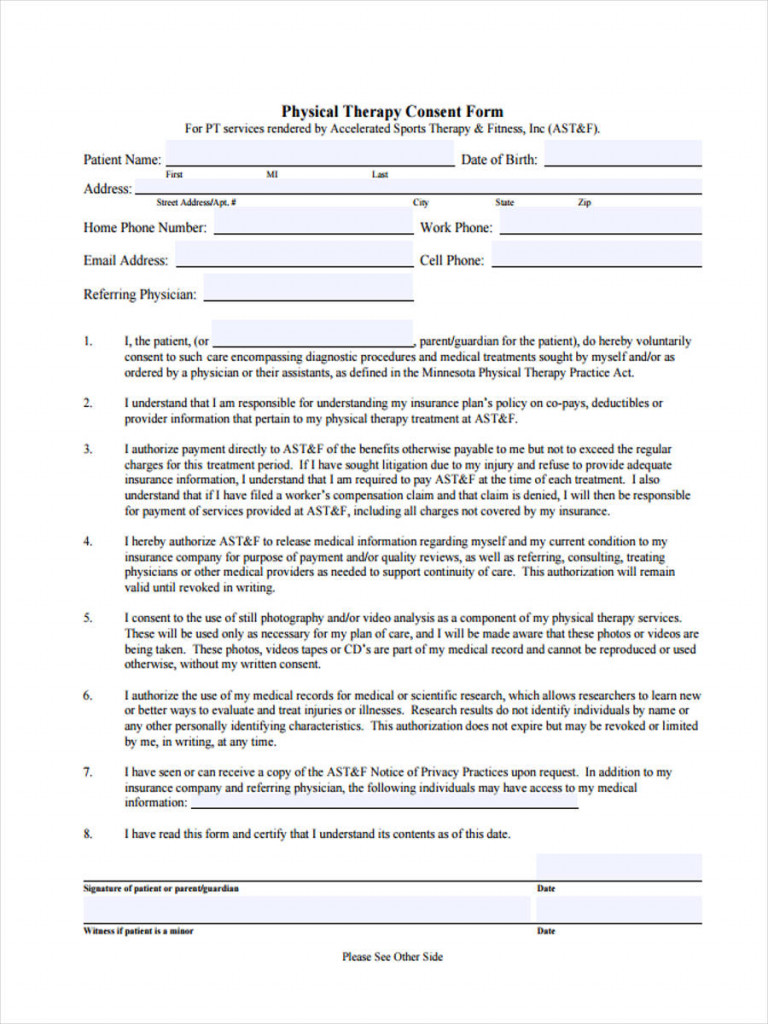 Physical Therapy Consent Form