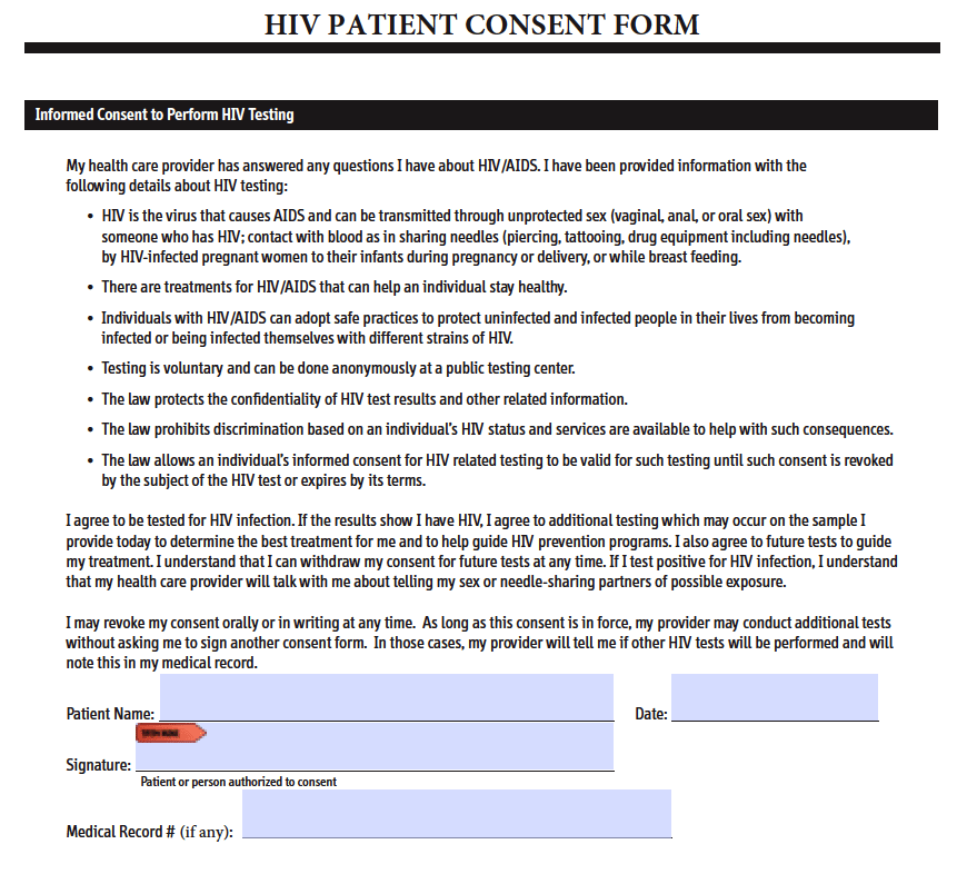 Hiv Informed Consent Form