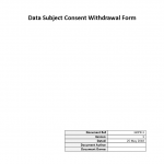 Data Subject Consent Withdrawal Form