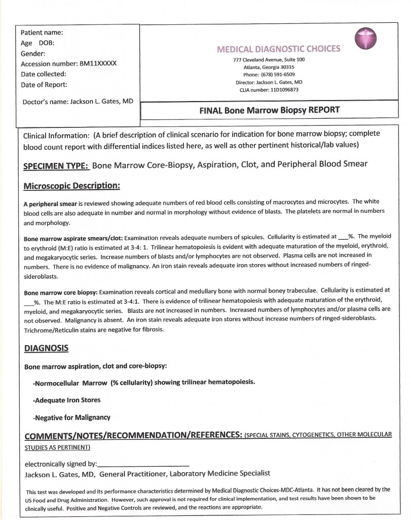 Bone Marrow Biopsy Consent Form