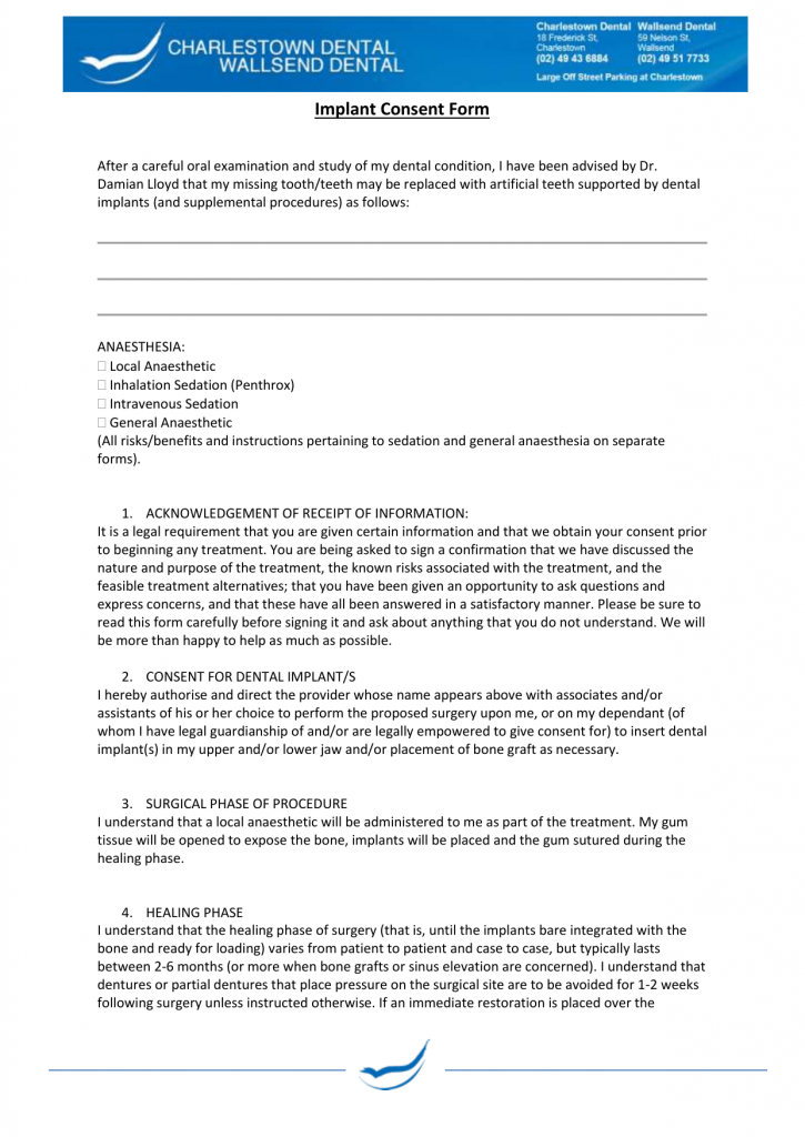 Implant Consent Form India