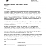 Consent Form For Physical Fitness Test And Medical Tests