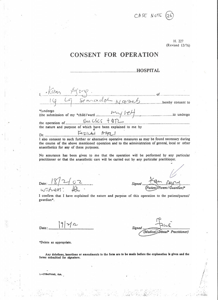 Signed Consent Form