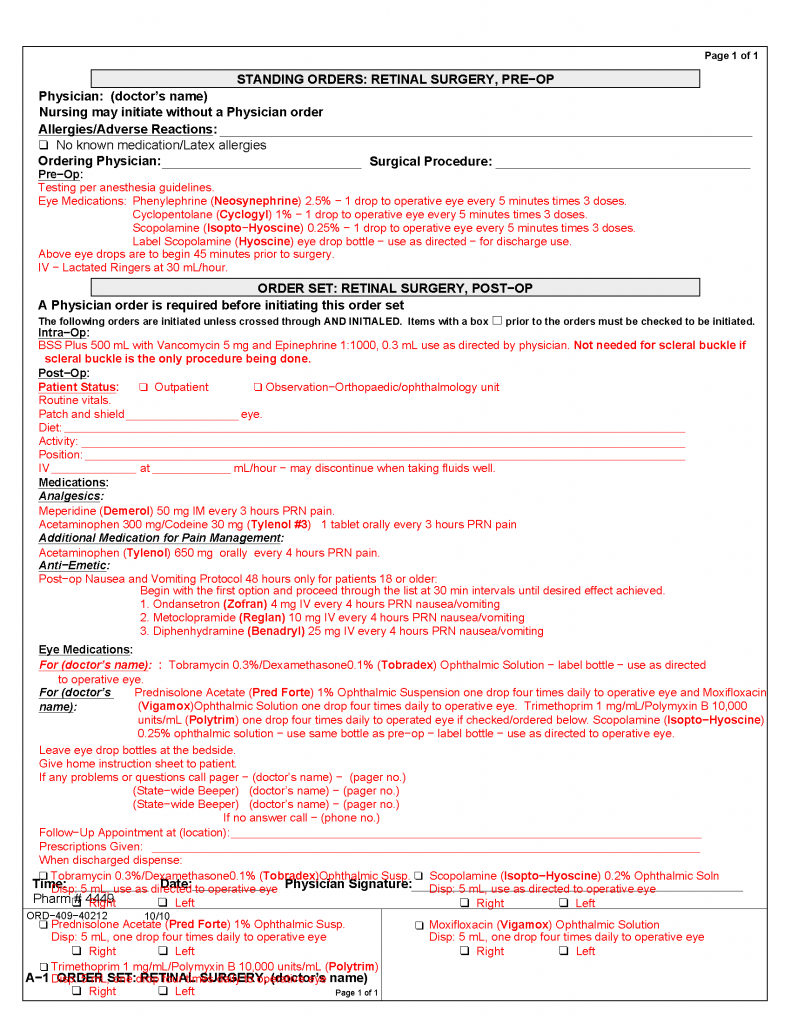 Ophthalmology Consent Forms Aios