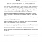 Massage Therapy Informed Consent Form