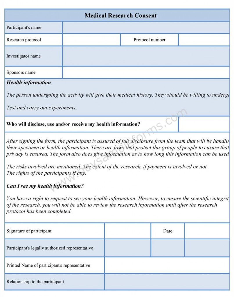 Consent Form For Clinical Research