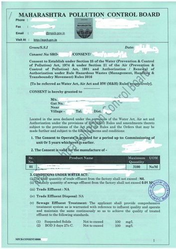 Mpcb Consent To Operate Application Form