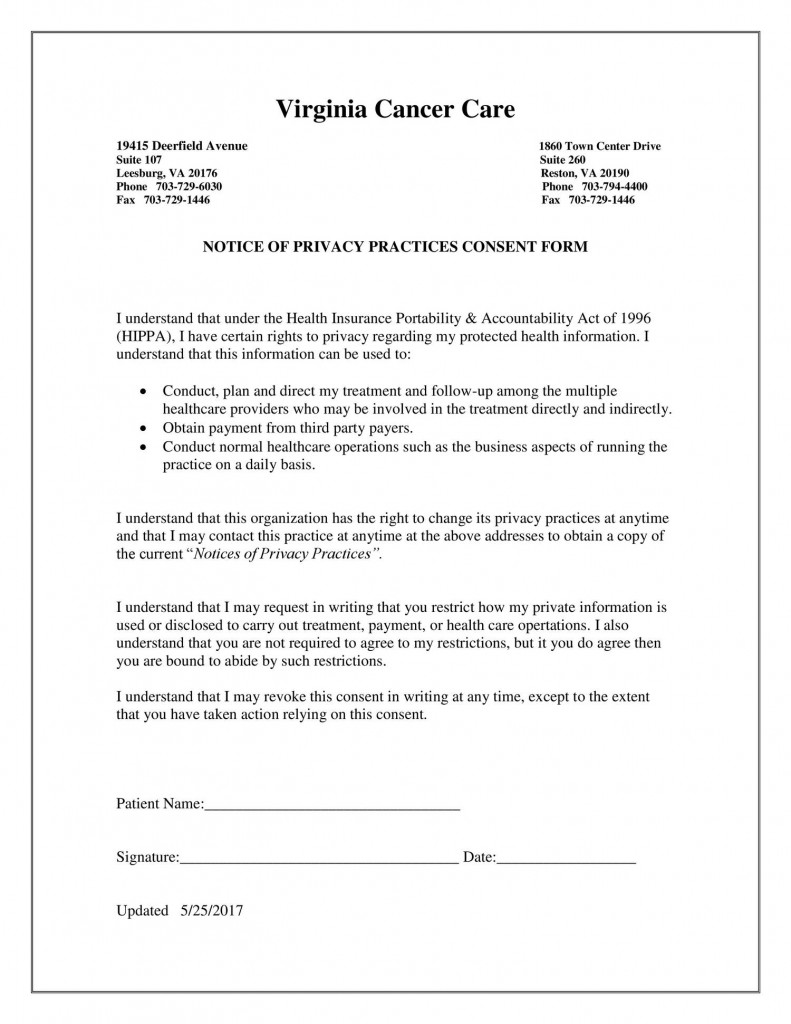 PriVACy Notice And Consent Form