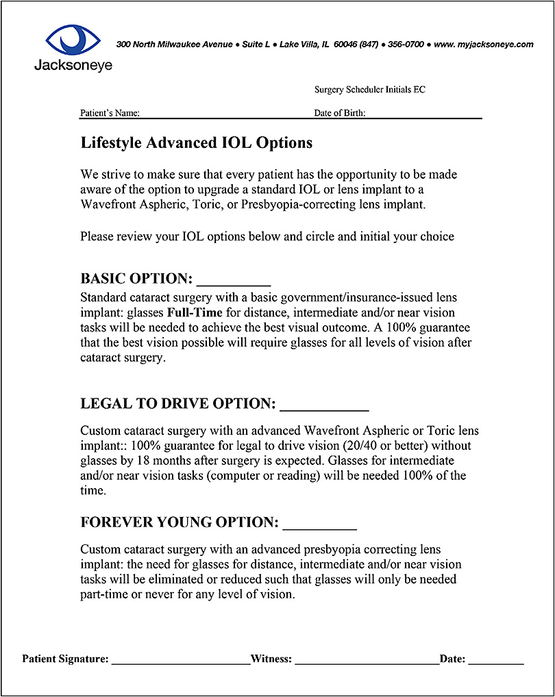 Ophthalmology Consent Forms Aios