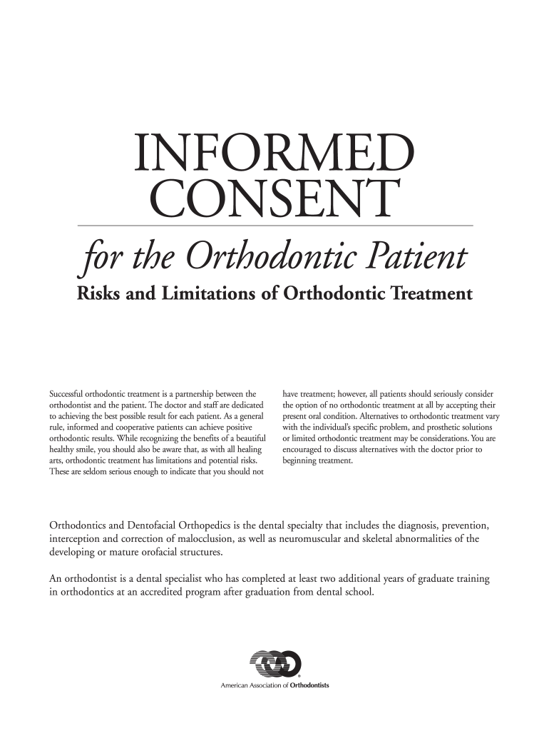 Orthodontic Consent Form