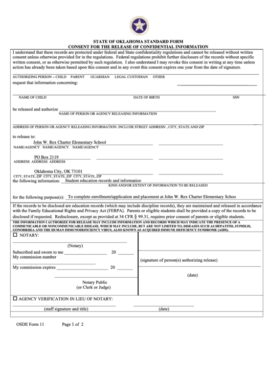 Form 11 Consent Orders