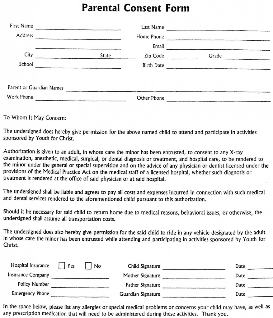 Parent Guardian Consent Form