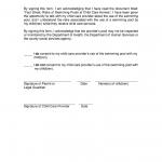 Swimming Pool Consent Form