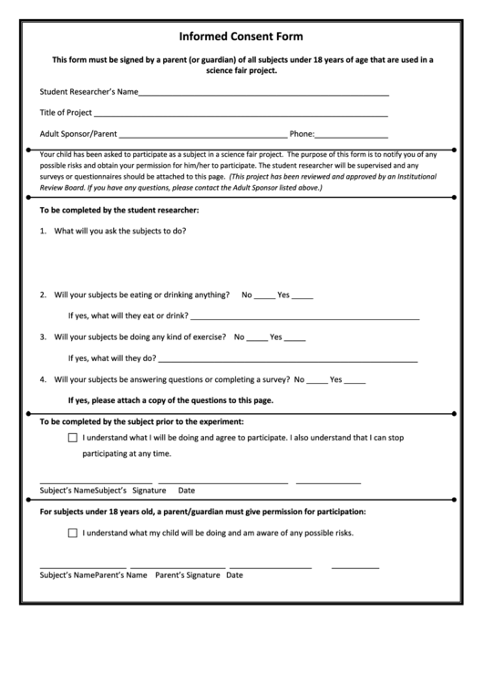 Project Consent Form