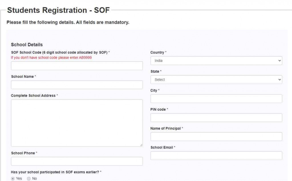 Student Consent Form Sof Olympiad