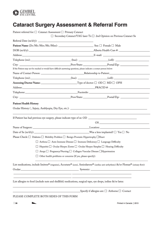 Consent Form For Cataract Surgery In Hindi