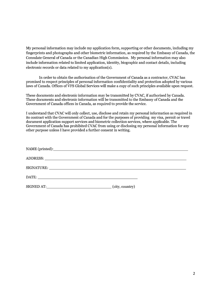 VAC Consent Form Canada Download