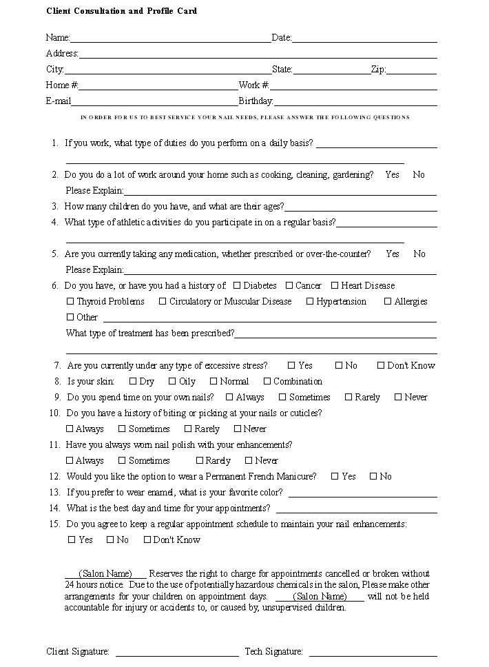 Beauty Consent Forms