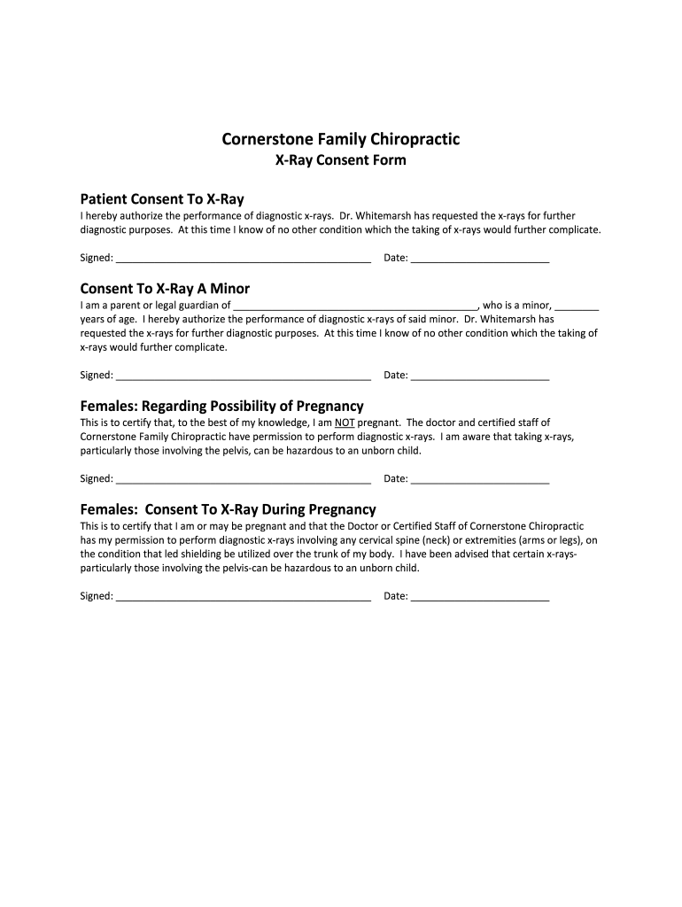 Pregnancy Consent Form For Radiology