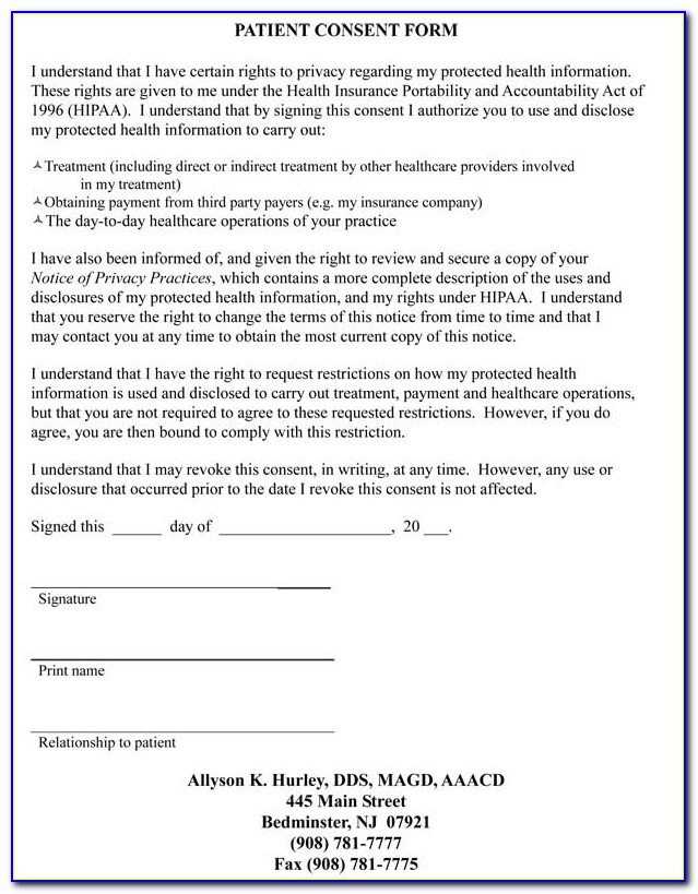 Consent Form For Teeth Whitening