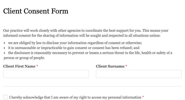 Create Online Consent Form
