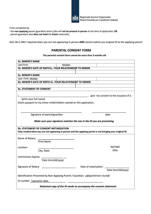 Parents Consent Form For Ll