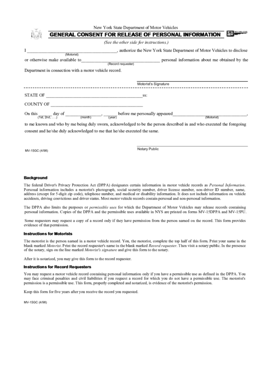 Dmv Parent Consent Form New York