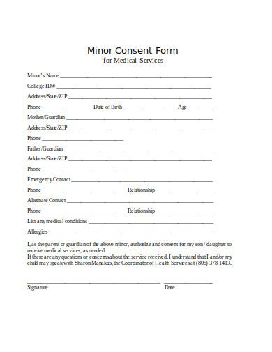 Informed Consent Form For Minors