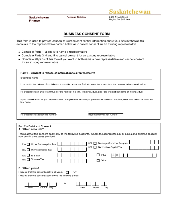 What Is A Consent Form In Business