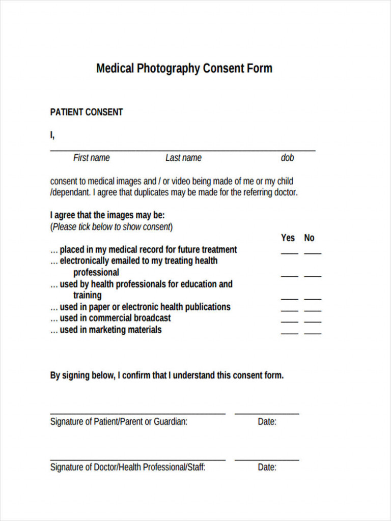 Medical Photography Consent Form