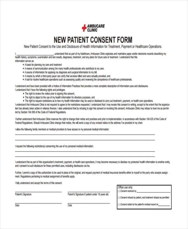 New Patient Consent Forms