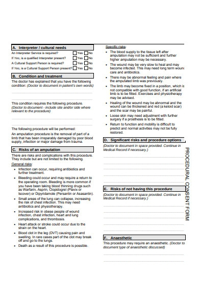 Amputation Consent Form