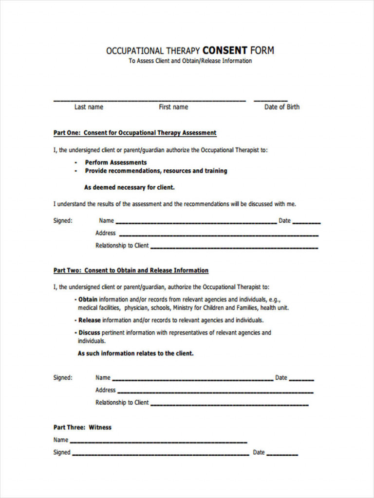 Occupational Health Consent Form