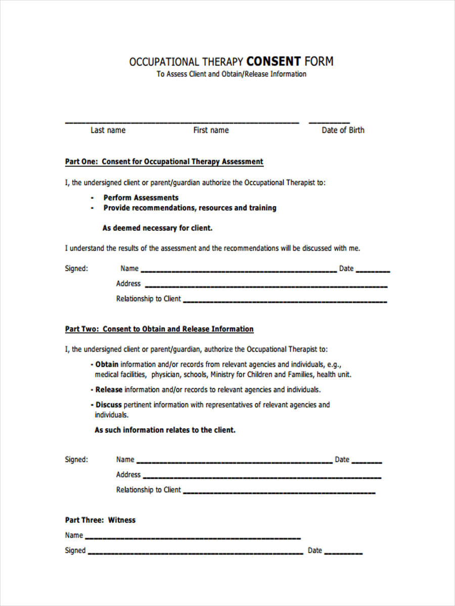 FREE 7 Therapy Consent Forms In PDF Printable Consent Form