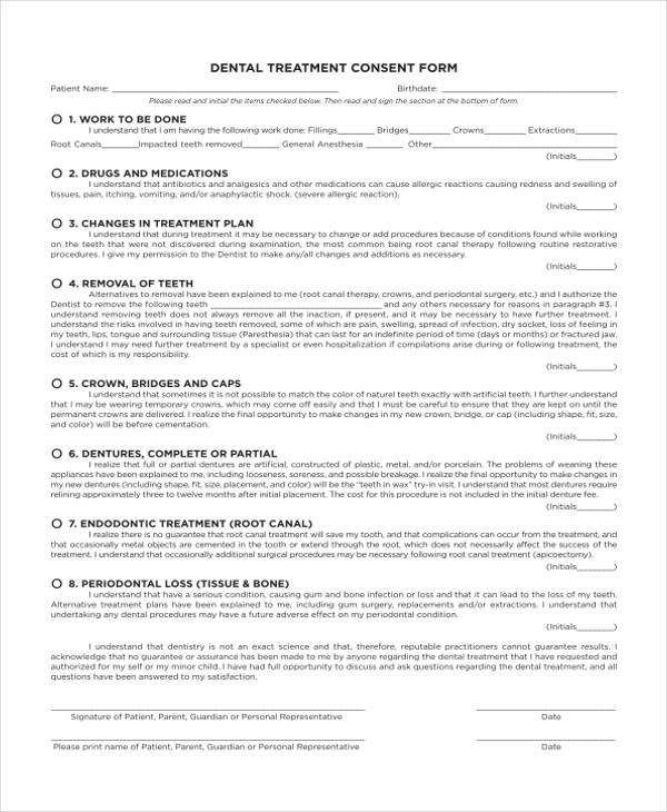 General Dental Consent Forms