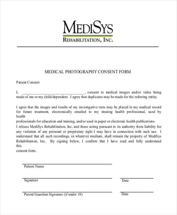 Medical Photography Consent Form